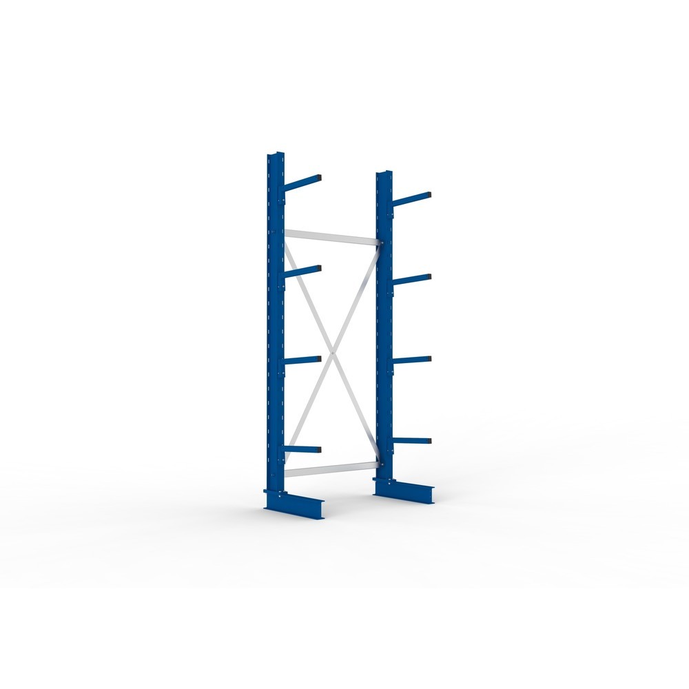 Číslo obrázku produktu 1: Základní pole konzolového regálu META, jednostranné, nosnost na rameno 220 kg, VxŠxH 2 500 x 1 094 x 610 mm