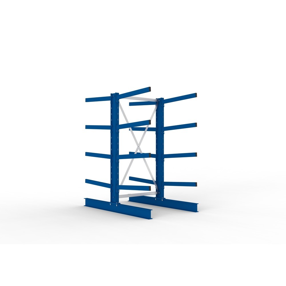 Číslo obrázku produktu 1: Základní pole konzolového regálu META, oboustranné, nosnost na rameno 250 kg, VxŠxH 2 000 x 1 103 x 1 840 mm