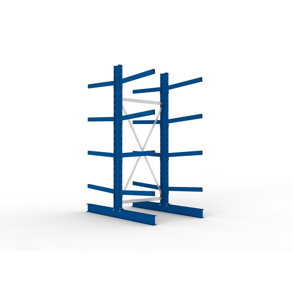 Číslo obrázku produktu 1: Základní pole konzolového regálu META, oboustranné, nosnost na rameno 250 kg, VxŠxH 2 500 x 1 103 x 1 840 mm