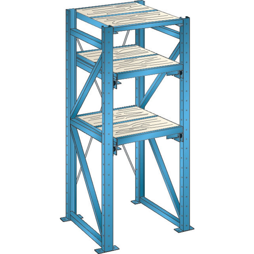 Obrázek produktu: Zátěžový výsuvný regál LISTA, základní pole, šířka výsuvu 890 mm, hloubka 860 mm