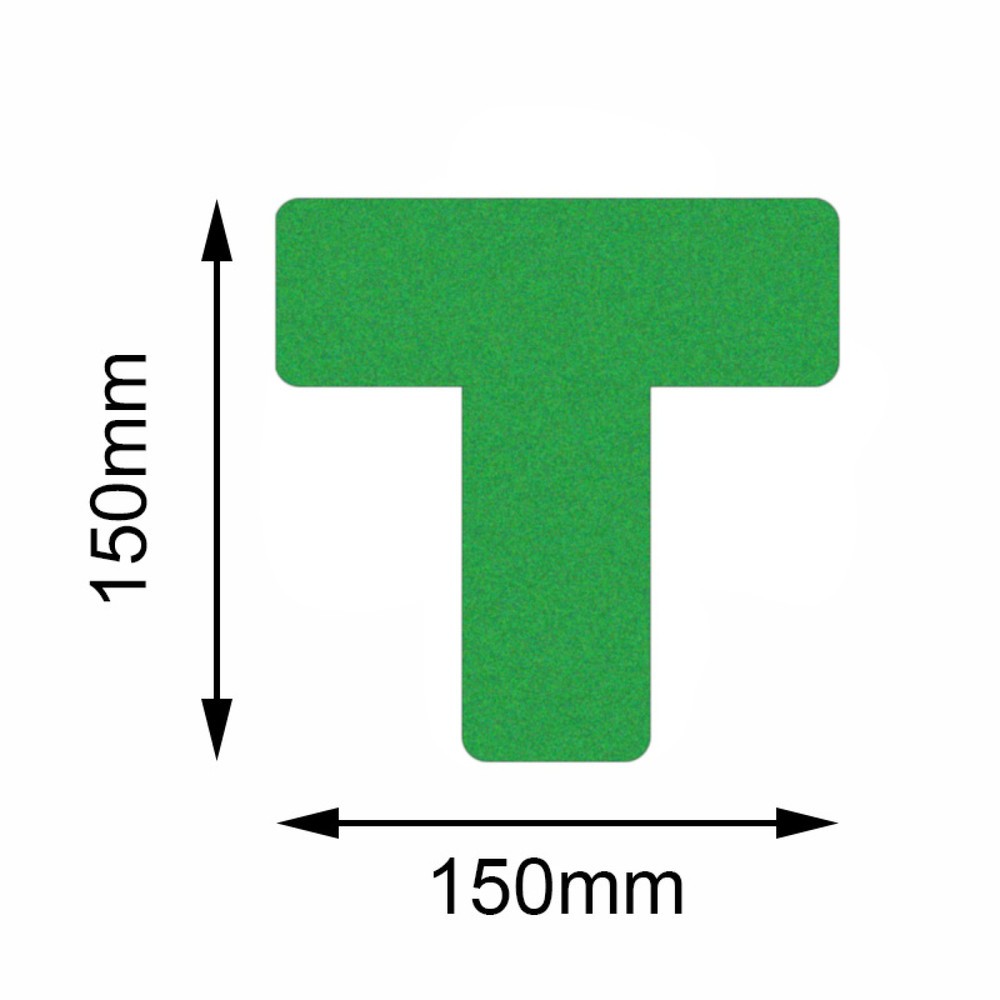 Obrázek produktu: Označení podlahy Mehlhose Safety tvarovka T, zelená, 150 x 150 mm, 10 ks/balení